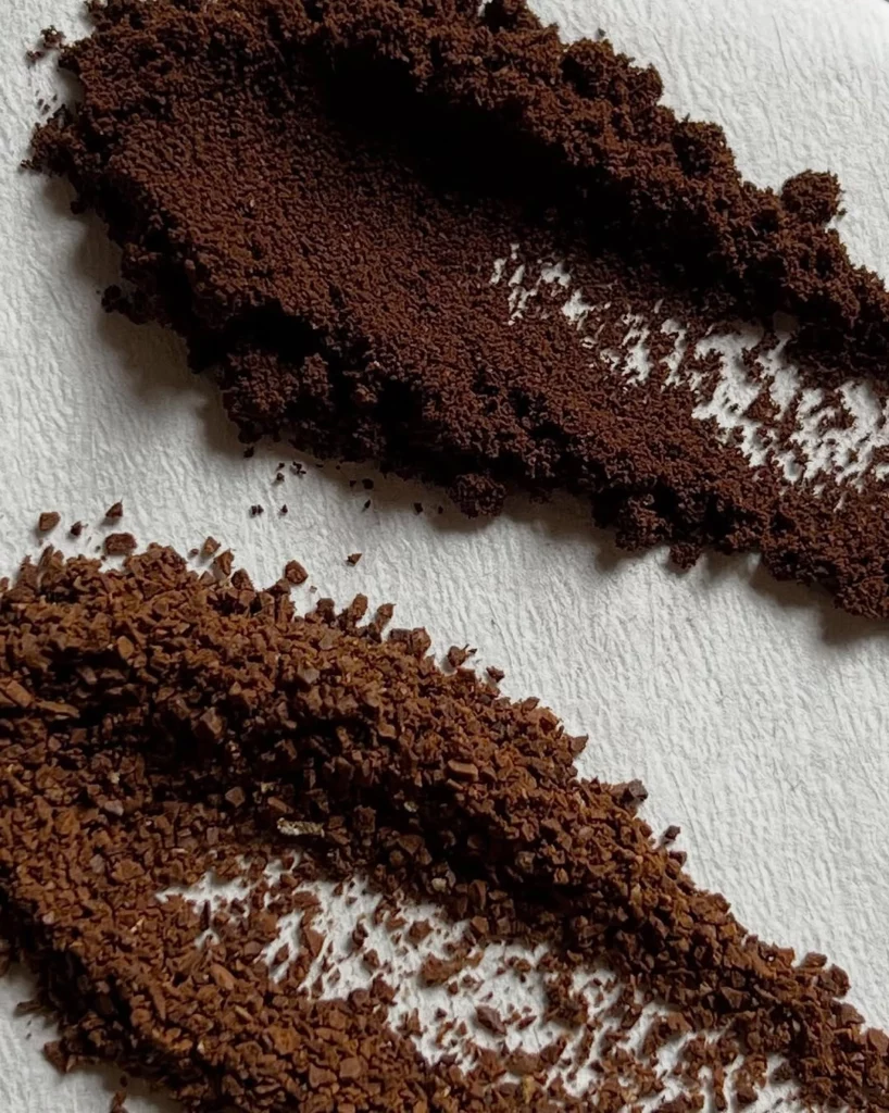 coffee grind size comparison chart for french press, drip, and espresso